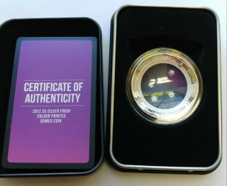 RARE 2012 Australia Southern Sky Crux Proof $5 1 Ozt.  999 Fine Silver Domed Coin 2