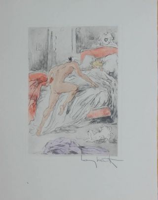 Louis Icart Etching Hand Signed Limited Edition No Stopping 1946 Rare