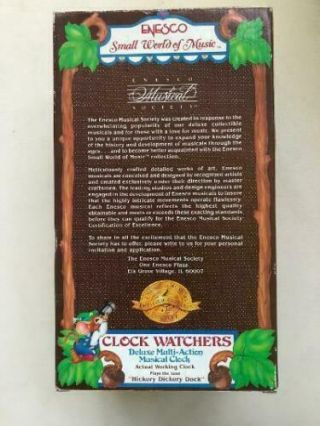 RARE Enesco Clock Watchers Mice Multi - Action Cuckoo Clock & Music Box 6