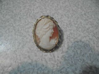 Antique 9ct Gold Cameo Brooch.  Carving.