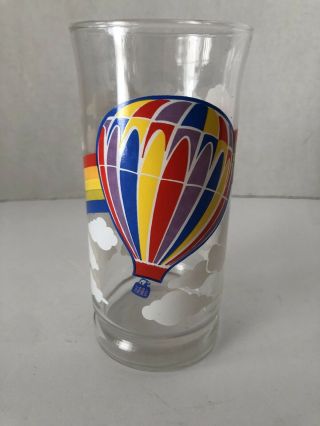 Vintage Rainbow Hot Air Balloon Dr Pepper Glass 6” Very Rare Collectible Glass