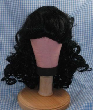 Vintage Black Doll Wig Sz 15 Bangs & Curlylong Hair Style Tallinas In Package