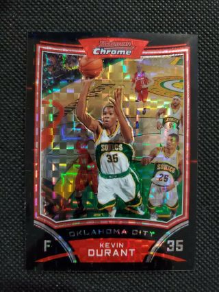 2008 - 09 Kevin Durant Bowman Chrome Xfractor Sp Parallel 172/299 Rare Refractor