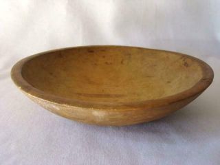 Antique Primitive Carved Out Of Round Wood Bowl