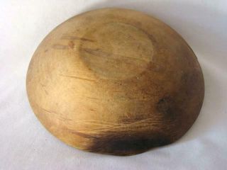 Antique Primitive Carved Out of Round WOOD BOWL 3