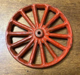 Vtg Antique Cast Iron Metal Toy Replacement Horse Wagon Fire Truck Wheel Restore