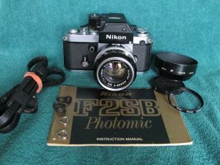Rare 1976 Nikon F2sb Dp - 3 & 50mm F/1.  4 Lens F2 Ready For Film
