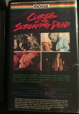 CURSE OF THE SCREAMING DEAD VHS MOGUL CLAMSHELL HORROR CANNIBAL RARE OOP Cult 2