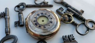Antique gold plated half hunter pocket watch.  for repair 2