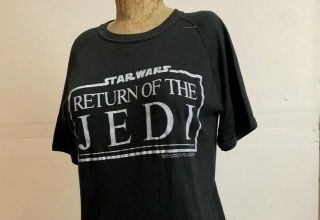 Star Wars Return Of The Jedi Rare Movie Promo Shirt Black T - Shirt 1983