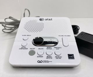 AT&T 1740 Digital Answering System with Time and Day Stamp White 3
