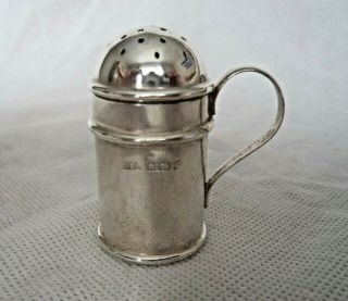 Novelty Edwardian 1902 Flour Dredger Solid Silver Salt / Pepper Pot