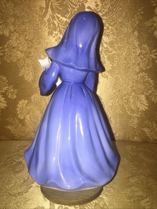 Vtg Blue Nun Figurine Playing The Cello Musical Box Melody Sound Of Ave Maria 3
