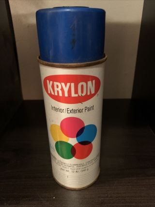 Vintage Spray Paint Krylon True Blue Can Graffiti Rare