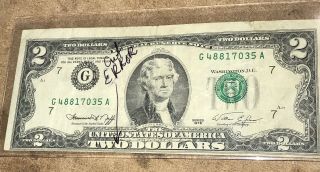 Vintage 1976 Error Cut $2 Two Dollar Bill Rare Note Circ C 48817035 A Chicago I