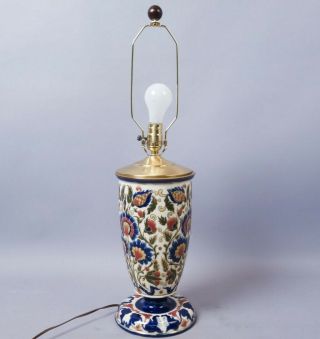 Rare Antique Zsolnay Pecs Hungarian Magyar Ornate Art Nouveau Pottery Lamp 1878 2