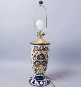 Rare Antique Zsolnay Pecs Hungarian Magyar Ornate Art Nouveau Pottery Lamp 1878 3