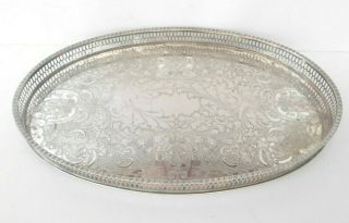 Vintage Viners Sheffield Silver Plated Galleried Tea/drinks Serving Tray