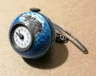 Enameled Ball Watch Blue With Signs Of Wear /damage.