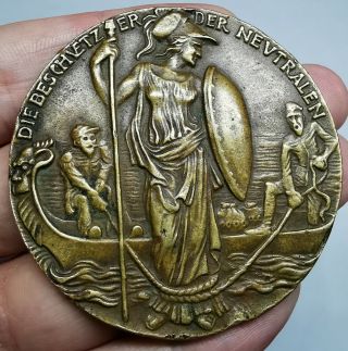 Germany Very Rare Karl Goetz 1916 Bronze Medal The Landing At Thessaloniki