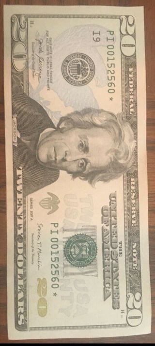 2017 A $20 (twenty Dollar) Bill,  Note - Rare Star Note - Minneapolis