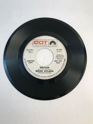 Rare Audition 45 Brian Hyland On Dot Delilah Come With Me Pop Rock Promo