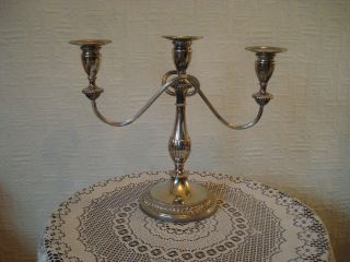 Vintage Silver Plated Viners 3 Arm Table Candle Stick Candelabra