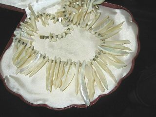 Vintage Quality Mother Of Pearl Shell Necklace 18 "