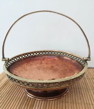 ANTIQUE ARTS & CRAFTS COPPER BASKET BOWL AE JONES FOR GEORGE CONNELL No2 2
