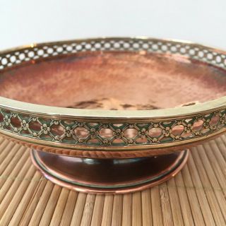 ANTIQUE ARTS & CRAFTS COPPER BASKET BOWL AE JONES FOR GEORGE CONNELL No2 3