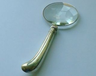 George Henry Biggin Hm Sterling Silver Handle Magnifying Glass Sheffield 1906