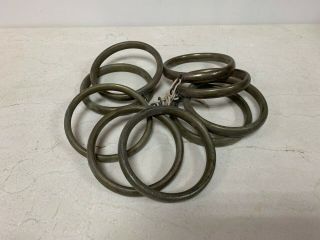 Set Of 9 - Large Victorian Brass Curtain Rings
