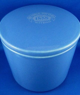 Rare Bendigo Pottery Blue Pottery Canister With Lid Collectable Kitchen Home Aus
