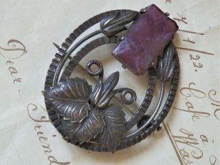 Large Antique Arts & Crafts Art Nouveau Brooch Pin