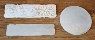 Chinese Mother Of Pearl Vintage Victorian Oriental Antique Group Of 3 Counters