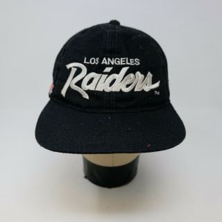 Rare Vtg Sports Specialties Los Angeles Raiders Script Snapback Hat Cap 90s Nwa