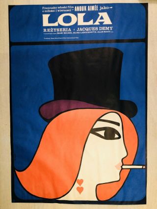 Lola Vintage 1961 Movie Poster Jacques Demy Mcm Art 60’s Poland Rare