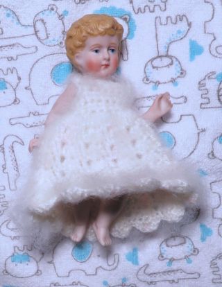 Antique All Bisque Porcelain German Baby Doll Germany Angel Doll Cherub Nativity