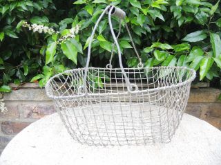 Vintage Metal Wire Potato Basket Metal Handle (1172)