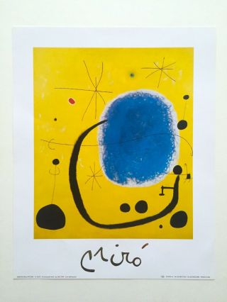 Joan Miro Rare Vtg 1999 Surrealist Lithograph Print " L 