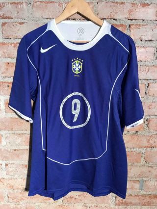 Brazil 2004/05 Away Nike Match Issued 9 Adriano Total 90 Rare