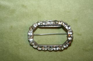 Antique Georgian Black Dot Diamond Paste Silver Buckle Brooch (304)