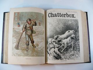 Rare Antique Chatterbox Annual 1882 - 3 Illustrated Hardback Edition