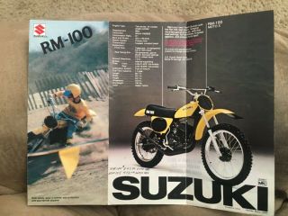 Vintage Suzuki Rm - 100 & Tm - 75 Dirt Bike Moto X Dealer Brochure Literature 1974