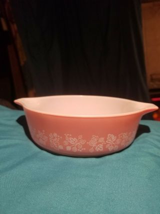 Rare Vintage Pyrex Pink Gooseberry 471 Casserole Bowl 1 Pt