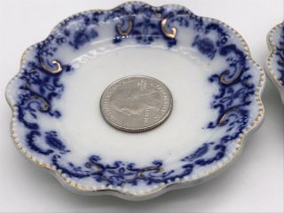 Antique PORTMAN Flow Blue China Porcelain Children ' s Dishes 3 - 1/4 