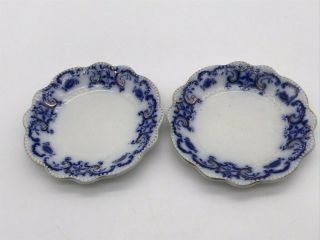 Antique PORTMAN Flow Blue China Porcelain Children ' s Dishes 3 - 1/4 