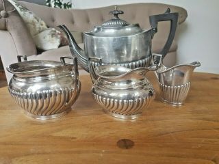 Vintage Walker And Hall Silverplate 3 Piece Teaset (mixed)