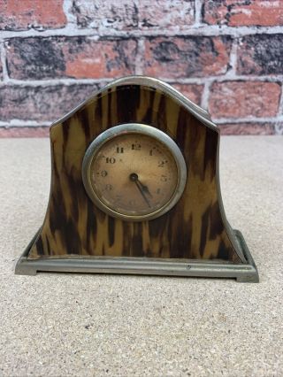 Vintage Westminster Chimes Napoleon Hat Shaped Mantel Clock With Key