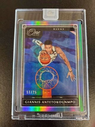 2019 - 20 Panini One And One Giannis Antetokounmpo Blue Card Ssp/25 Rare